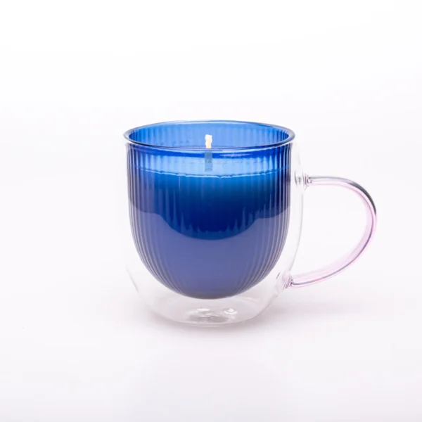 Blue Coffee Cup Candle