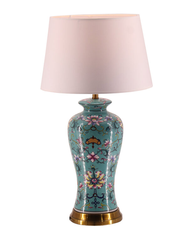 Green Floral Ceramic Table lamp