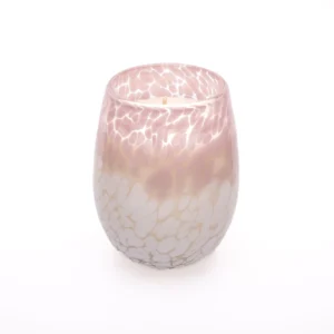 Warm Pink Stemless Wine Glass Candle