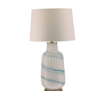 Koh 23705 Glass Table Lamp with Shade &  USB