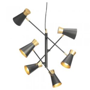 Bali 6 light ceiling fitting Black