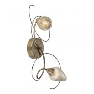 Lugh Twin Wall Light Antique Brass