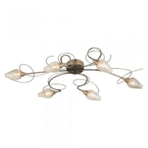 Lugh 6 arm Semi-Flush Light Antique Brass