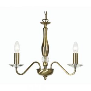 Vesta 3 Light Antique Brass